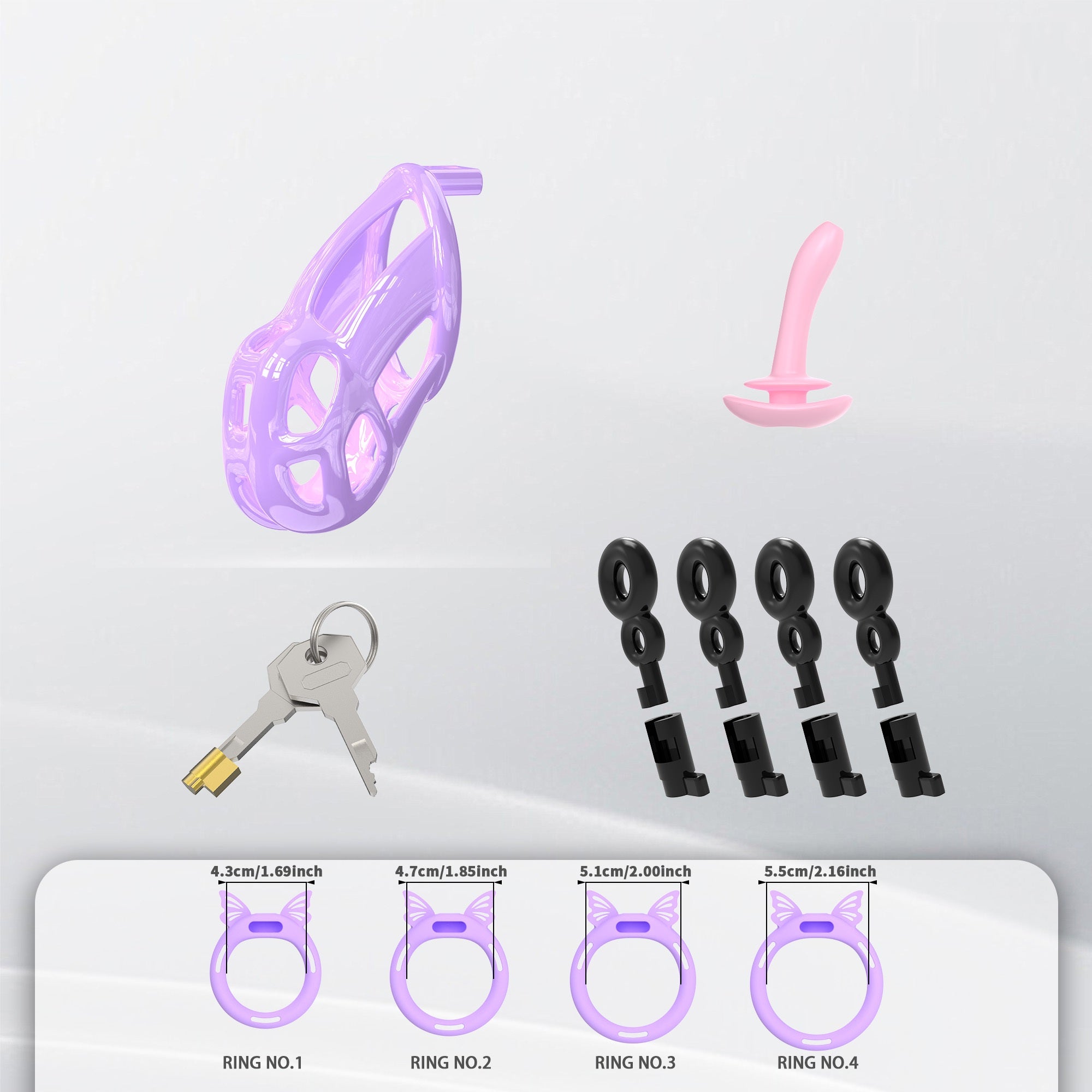 Hidden Cobra Chastity Cage With Silicone Ring