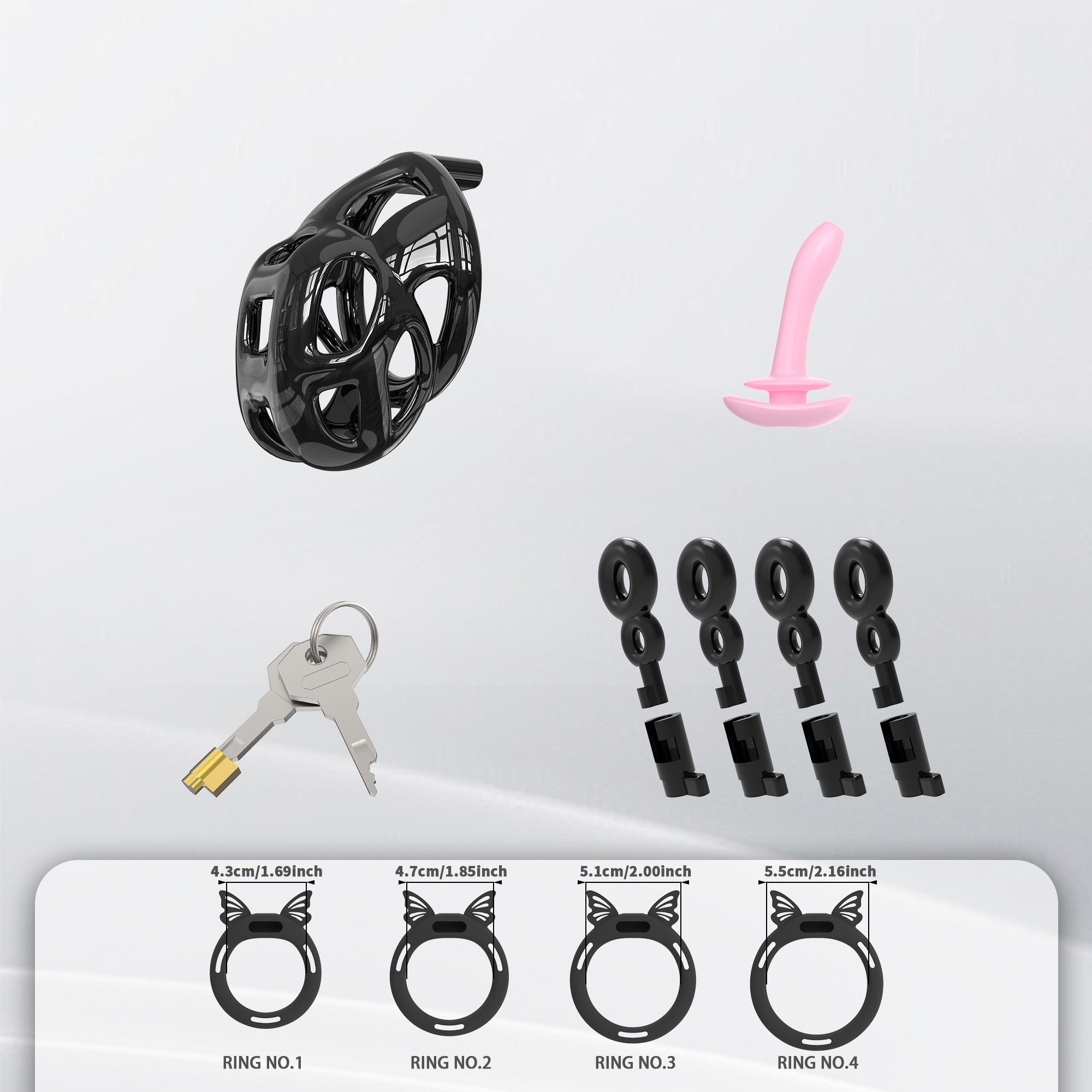 Hidden Cobra Chastity Cage With Silicone Ring