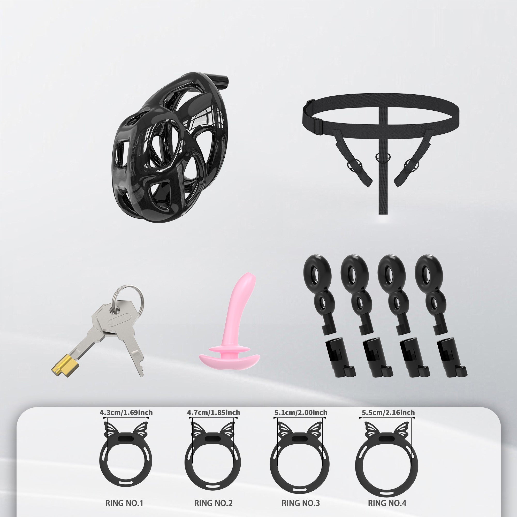 Hidden Cobra Chastity Cage With Silicone Ring