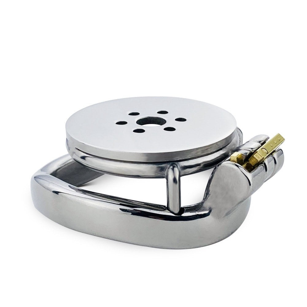 Side angle of the JTS S239 flat cage with curved base ring and raised front plate

