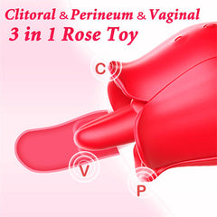 9 Vibrating Clitoris & Nipple Stimulation Rose Toy Barbara