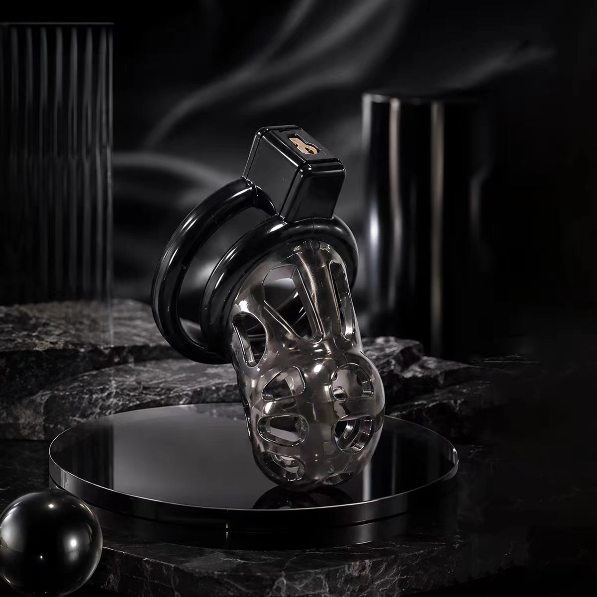 Flexible Silicone and ABS Vented Chastity Cage