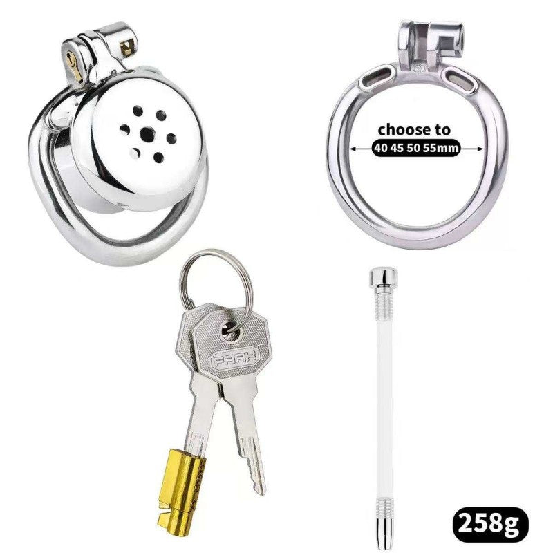 LKM-020 cage, adjustable ring choice, catheter, lock and keys
