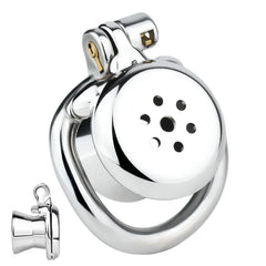LKM-020 flat inverted stainless steel chastity cage
