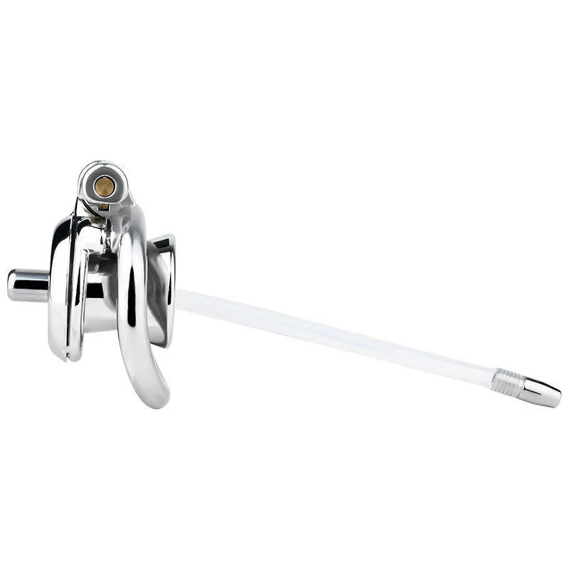 Side view of LKM-020 flat cage and silicone catheter
