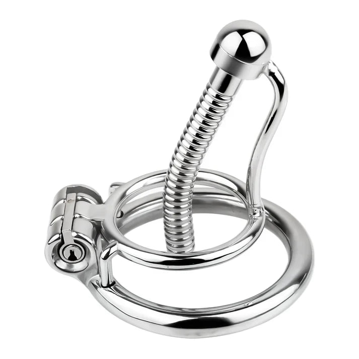 Angled view of Rapier steel cage and threaded urethral tube