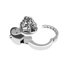 chain-style steel cage front view