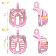 Male Micro Chastity Cage with Urethral Catheter