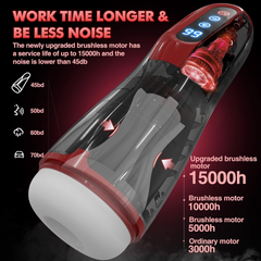 9 Suction & Vibration & Heating Male Stroker Red