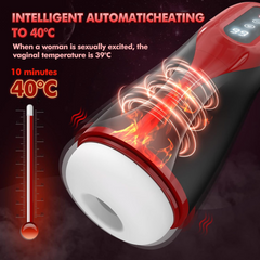 9 Suction & Vibration & Heating Male Stroker Red