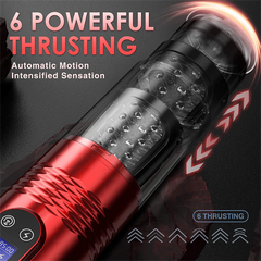 LCD Display 10 Vibrating & 6 Thrusting Male Stroker