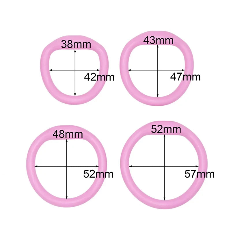 Mini resin chastity cage rings in 42, 45, 48 and 52 mm sizes