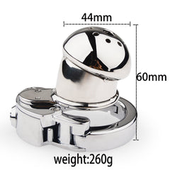Mushroom-head chastity cage gallery dimensions for the shorter listed variant