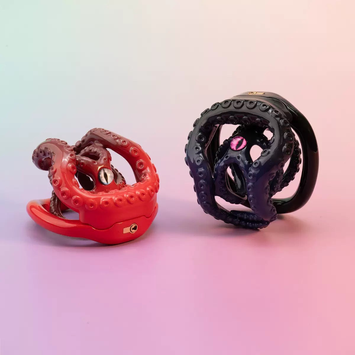Crimson and violet-black OctaCore octopus cage colors