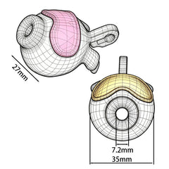 Octopus goggle chastity cage 35 mm dimension drawing