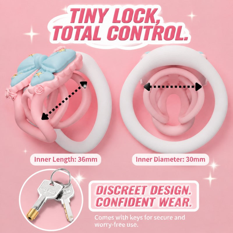Pastel bow cage dimensions showing 36 mm inner length and 30 mm diameter