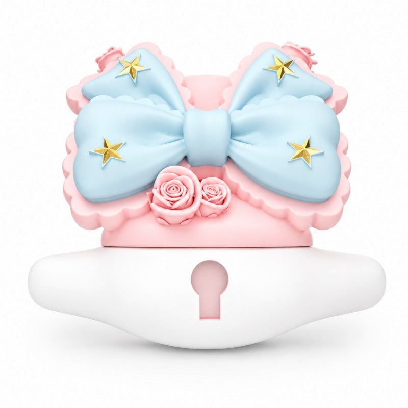 Pastel bow resin cage with front keyhole opening