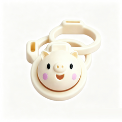 Piglet Head Resin Chastity Cage with Three Rings