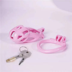 Small | Pink Cobra Male Chastity Cage with 4 Rings