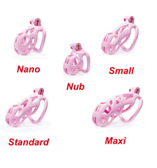 Maxi | Pink Cobra Male Chastity Cage with 4 Rings