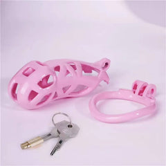 Maxi | Pink Cobra Male Chastity Cage with 4 Rings