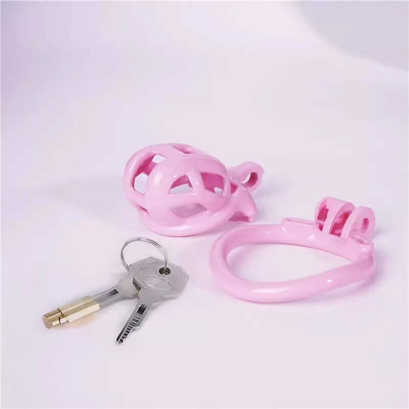 Nub | Pink Cobra Male Chastity Cage with 4 Rings