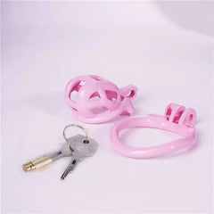 Nub | Pink Cobra Male Chastity Cage with 4 Rings