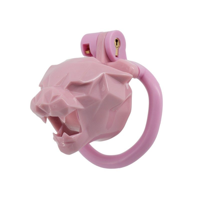 Pink faceted Leopard King chastity lock