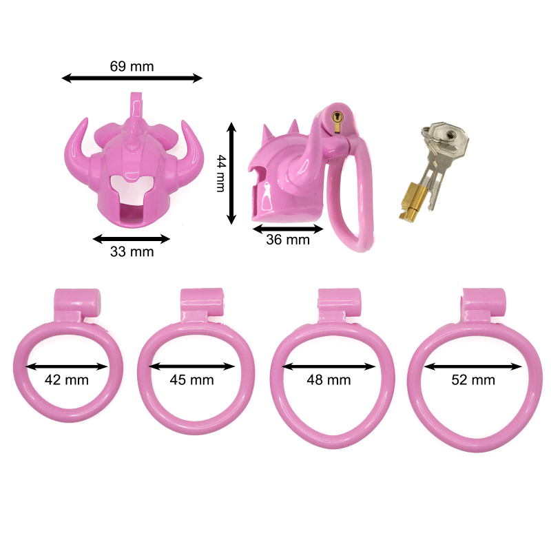 Pink Minotaur cage dimensions with four base rings