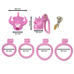 Pink Minotaur cage dimensions with four base rings
