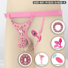 Pink Puppy GSD soft-nail silicone chastity cage system