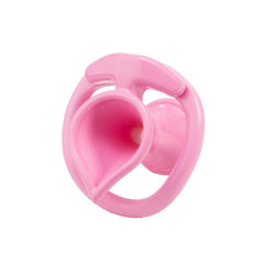 Front view of pink teardrop negative chastity lock
