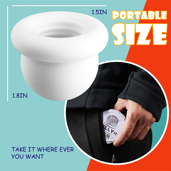 White portable egg cup with width and height labels