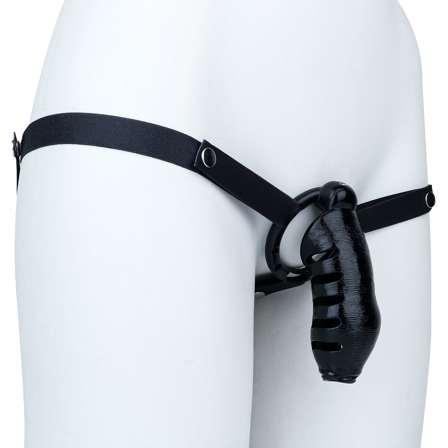 Bionic-Texture ABS Chastity Cage with Four Rings