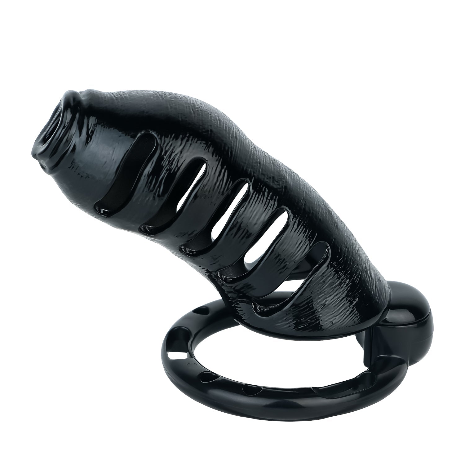 Bionic-Texture ABS Chastity Cage with Four Rings