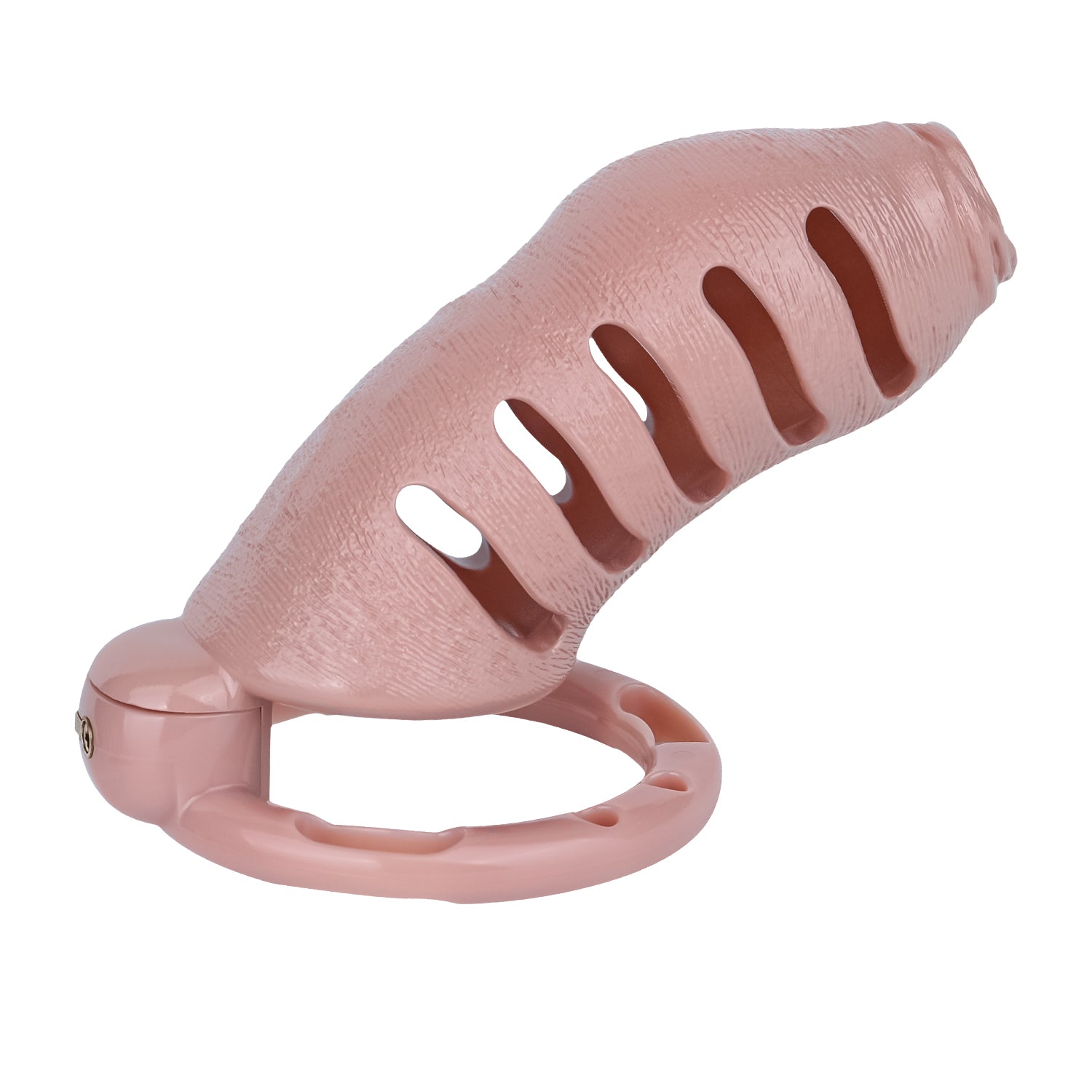 Bionic-Texture ABS Chastity Cage with Four Rings