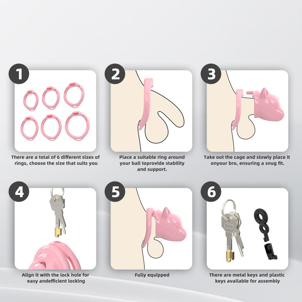 Puppy chastity cage metal and plastic lock options