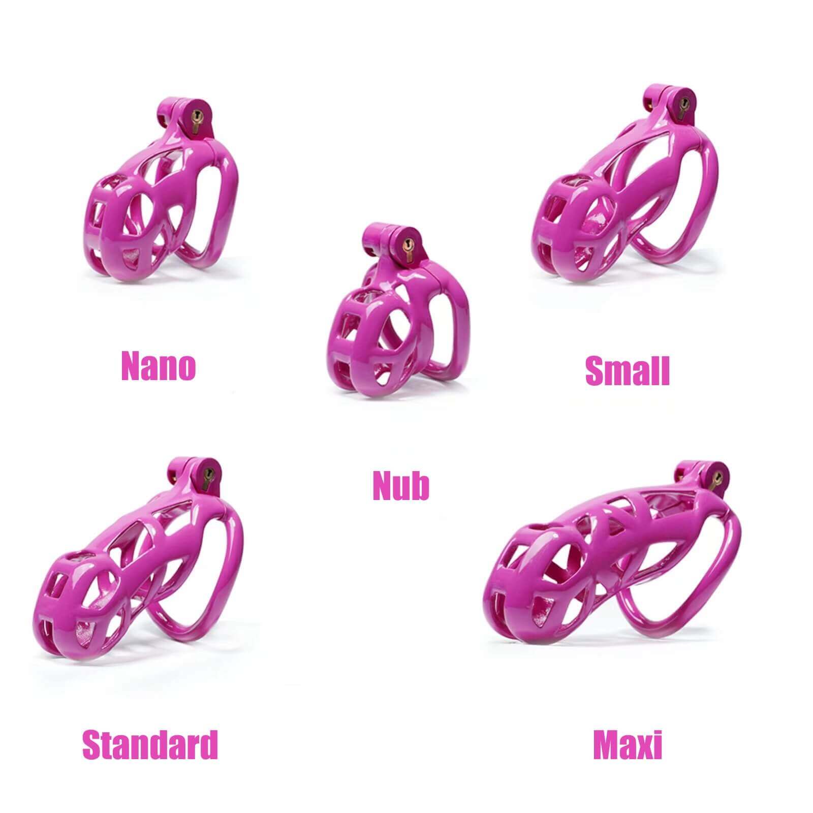 Maxi Purple Cobra Male Chastity Cage with 4 Rings