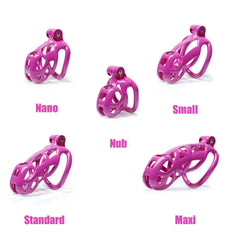 Maxi Purple Cobra Male Chastity Cage with 4 Rings