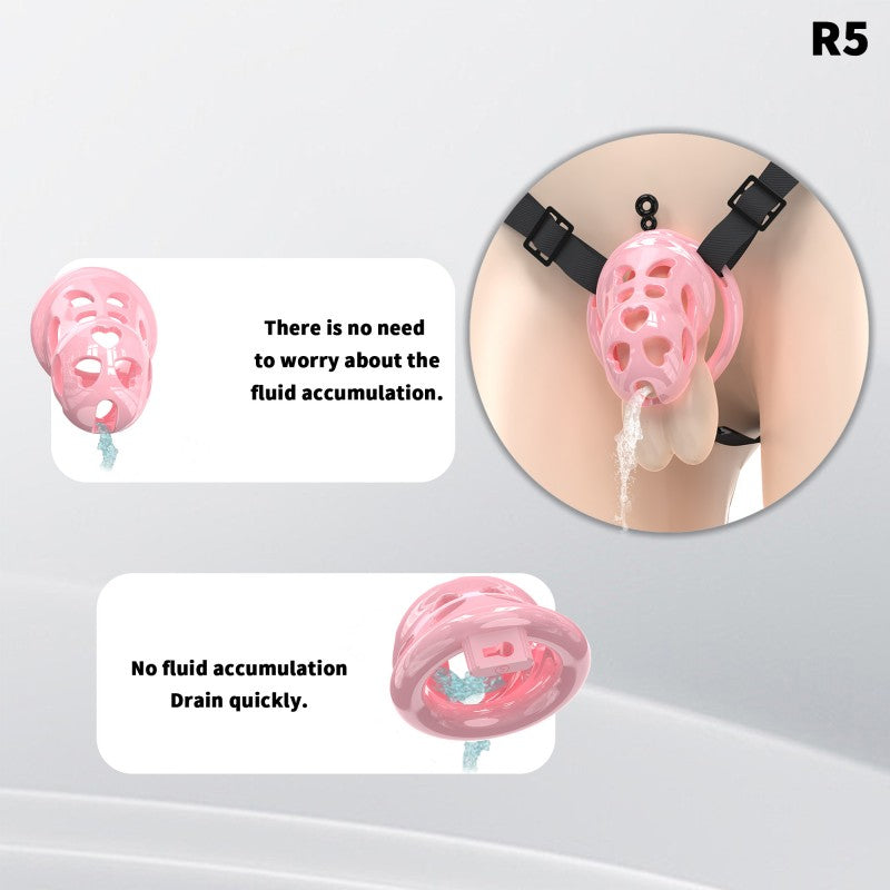 R5 hollow heart silicone cage showing airflow and drainage design