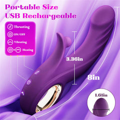 10 Vibrating &7 Thrust Modes & Heating  Rabbit Vibrator Purple