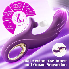 10 Vibrating &7 Thrust Modes & Heating  Rabbit Vibrator Purple