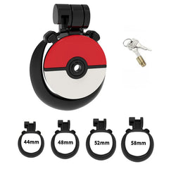 Red and black Capture Ball flat resin cage with four rings and key lock