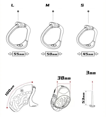 three supplied ring sizes