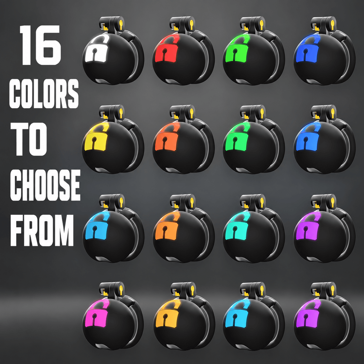 RGB Remote-Control Glowing ABS Chastity Cage