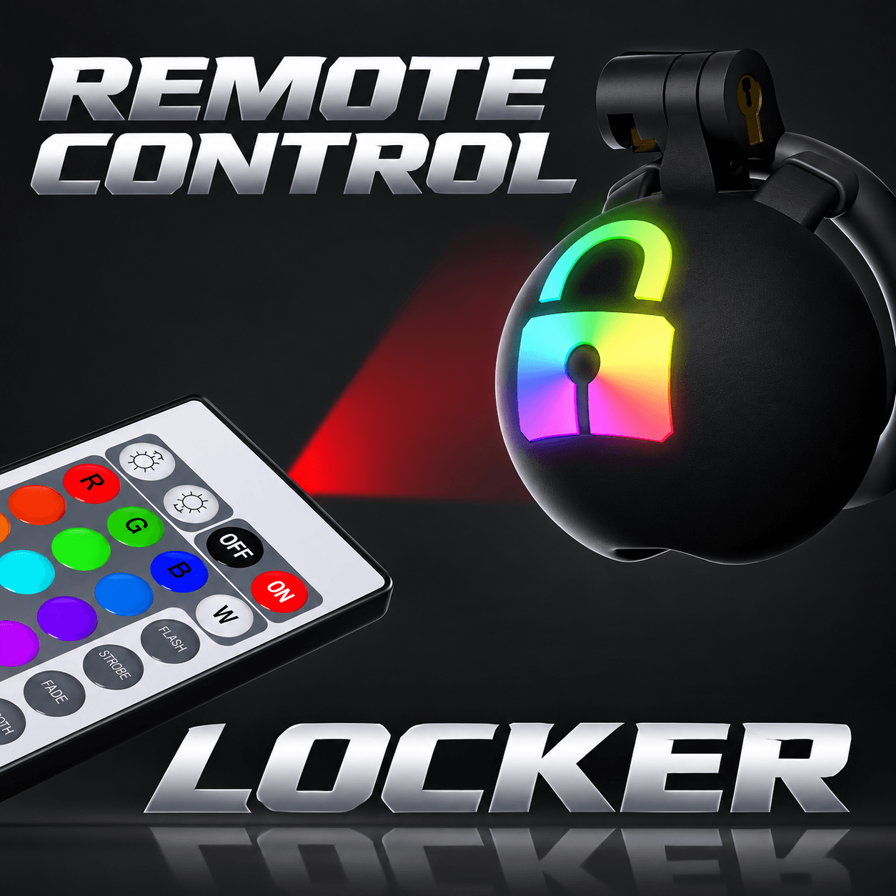 RGB Remote-Control Glowing ABS Chastity Cage