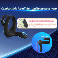 Dual Motors 9 Vibrations Remote Cock Ring