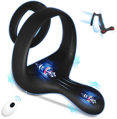Dual Motors 9 Vibrations Remote Cock Ring