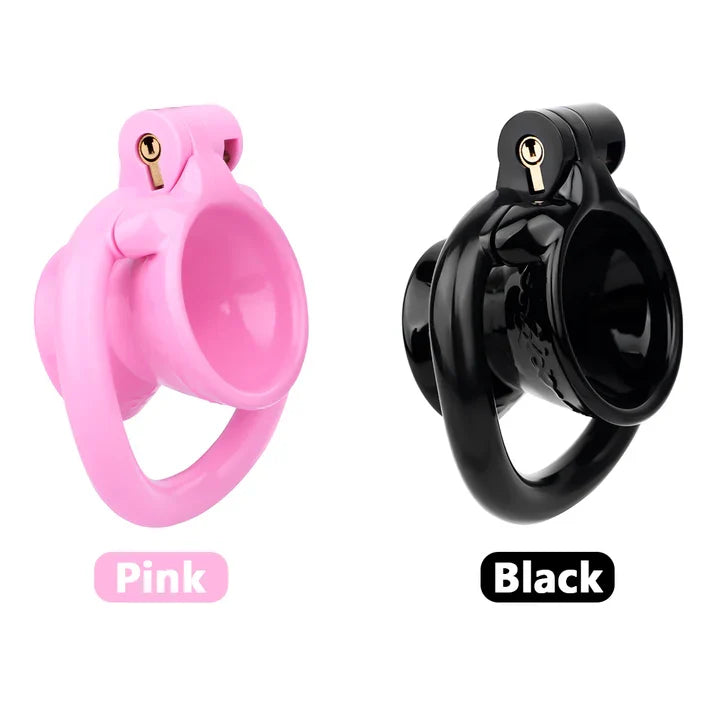 pink and black hourglass resin cages