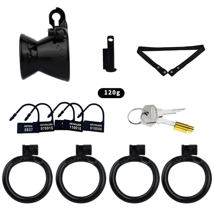 black hourglass cage package with black belt